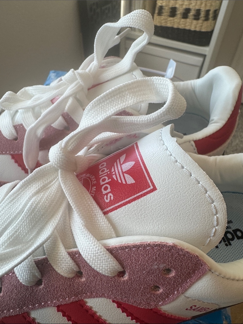 adidas Samba Women's Sneakers White and Red - Picture 8 of 11